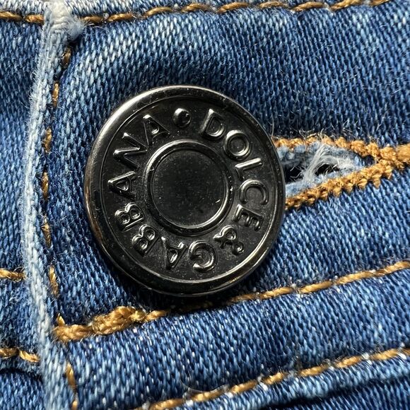 Dolce & Gabbana Girly Jeans Women’s EU6 Low Rise Slim Blue Stretch Denim Italy - Picture 4 of 14